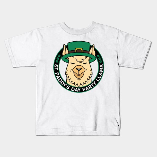 St. Paddy's Day Party Llama Kids T-Shirt by JaiStore